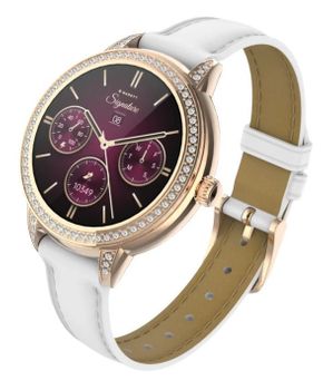 Smartwatch damski Garett Stella różowe złoto mesh AMOLED 1,1″ + biały pasek (8).jpg